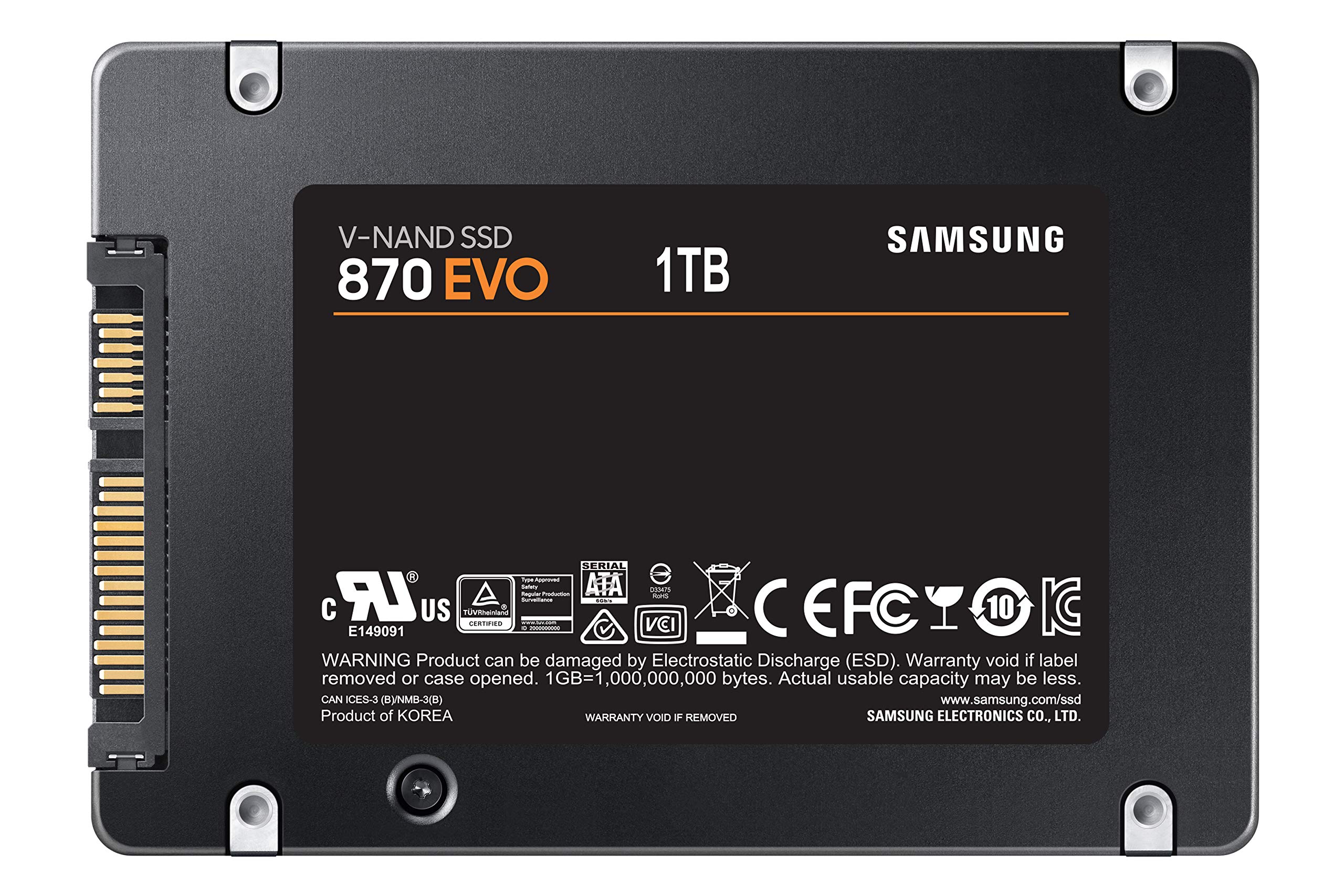 Samsung 870 EVO 1TB SATA 2.5" Internal Solid State Drive (SSD) (MZ-77E1T0)