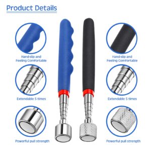 4 Pieces Telescoping Magnet Pickup Tools Includes 8 lb Magnet Pickup Tool Flexible Magnetic Stick Gadget 20 lb 15 lb and 3 lb Magnet Pick-up Tool Set for Men Birthday Father's Day Christmas