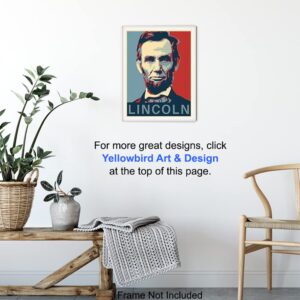 Abraham Lincoln Poster - Abe Lincoln Patriotic Wall Decor for Office, Home, Living Room, Den - Abraham Lincoln Gifts for Patriots, Republicans, Conservatives, Democrats, Liberals - USA US Wall Art