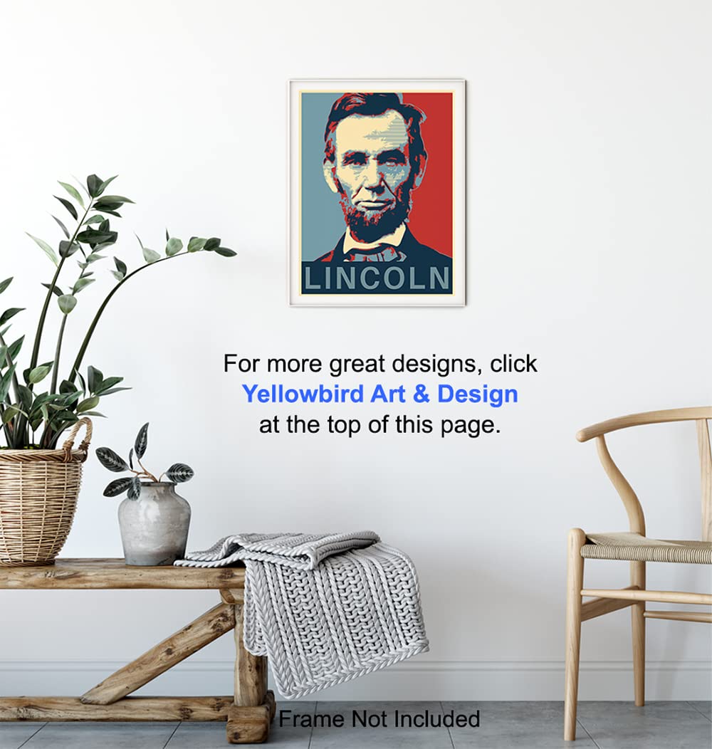 Abraham Lincoln Poster - Abe Lincoln Patriotic Wall Decor for Office, Home, Living Room, Den - Abraham Lincoln Gifts for Patriots, Republicans, Conservatives, Democrats, Liberals - USA US Wall Art