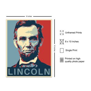 Abraham Lincoln Poster - Abe Lincoln Patriotic Wall Decor for Office, Home, Living Room, Den - Abraham Lincoln Gifts for Patriots, Republicans, Conservatives, Democrats, Liberals - USA US Wall Art