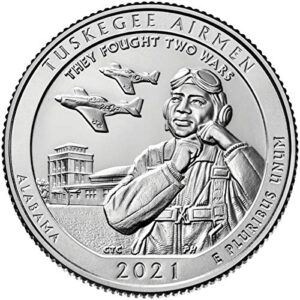 2021 p, d tuskegee airman national historical site, al quarter singles - 2 coin set uncirculated