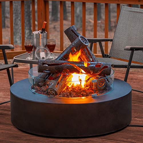 Maxam 24 Inch Steel Fire Pit Log - Decorative Interlocking Metal Firewood, Absorbs and Radiates Heat, for Gas and Propane Powered Outdoor Fireplace Pits