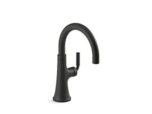 kohler 23767-bl tone single handle kitchen bar faucet, prep sink faucet, wet bar faucet, faucet for bar sink, matte black