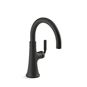 KOHLER 23767-BL Tone Single Handle Kitchen Bar Faucet, Prep Sink Faucet, Wet Bar Faucet, Faucet for Bar Sink, Matte Black