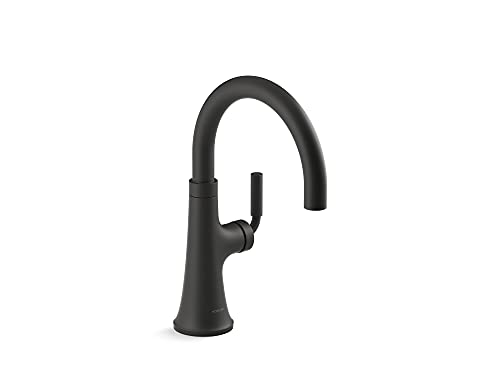 KOHLER 23767-BL Tone Single Handle Kitchen Bar Faucet, Prep Sink Faucet, Wet Bar Faucet, Faucet for Bar Sink, Matte Black