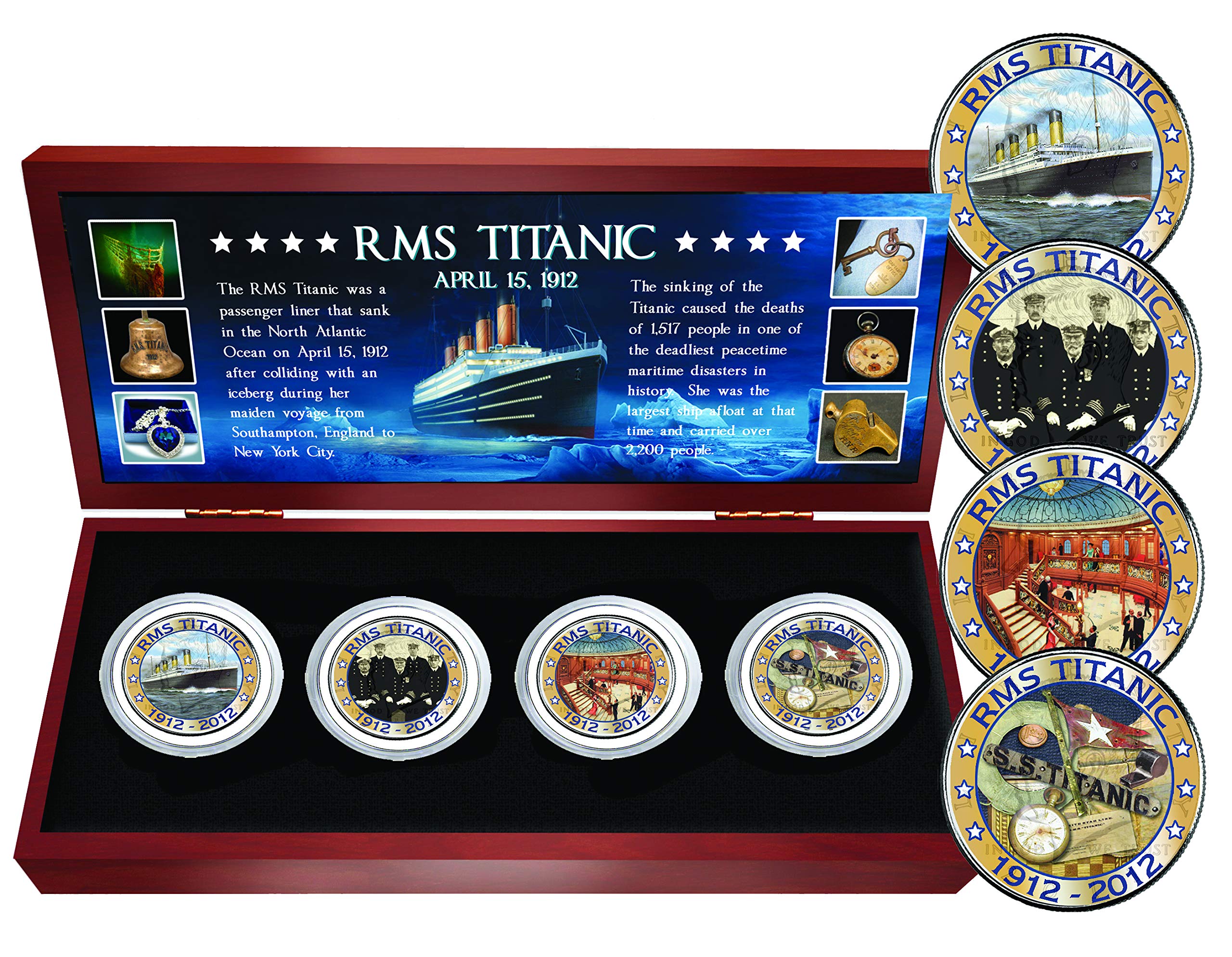 4 Coin Titanic Wooden Box Set