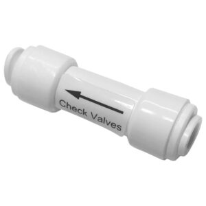 metpure 1/4" quick connect one way check valve for reverse osmosis water filtration systems or other water appliances (1/4" quick connect x 1/4" quick connect)