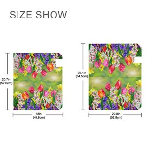 Spring Summer Flowers Mailbox Covers Magnetic Tulips Daffodils Daisy Florals Mailbox Cover Standard Size 18" X 21" Mailbox Wraps Post Letter Box Cover Garden Decorations