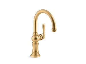 kohler 99264-2mb k-99264-2mb artifacts single handle kitchen bar sink faucet, vibrant brushed moderne brass