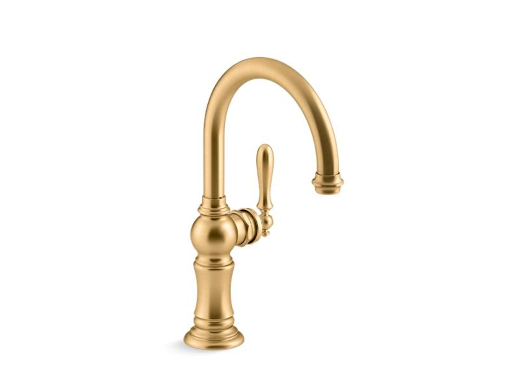 Kohler 99264-2MB K-99264-2MB Artifacts Single Handle Kitchen Bar Sink Faucet, Vibrant Brushed Moderne Brass