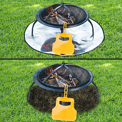 FALLEY 36" Fireproof Heat Resistant Round Portable Folding Fire Pit Mat Protector for Wood,Grass,Deck, Patio|Camping Firepit Mat to Keep Under Burning BBQ Grill with Extra Thick Pad to Shield Ground
