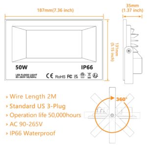 MELPO Led Flood Light 500W Equivalent, RGBW Led Outdoor Lights Colored Floodlight with Remote,50W,5000ML 2700K,120 Colors, Timing, Dimmable, Custom Modes, Landscape Lighting (2 Pack)