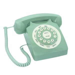 Retro Corded Landline Phone, TelPal Classic Vintage Old Fashion Telephone for Home & Office, Wired Home Phone Gift for Seniors (Green)