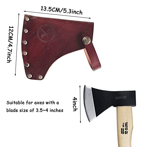 Kyien Leather Hatchet Sheath Axe Sheath Leather Axe Cover Sheath Axe Protector Tool Leather Axe Head Cover Axe Head Sheath Protect Cover with Leather