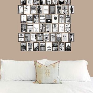 Black and White Wall Collage Kit - 50 Prints for Trendy Room Decor – Minimalistic Black and White and Grey Girls Bedroom Decor - Set of 50 Pcs Photo Prints 4x6