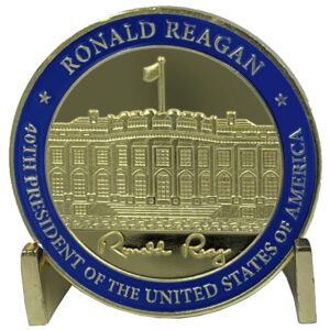 el7-01 40th president ronald reagan challenge coin white house potus coin