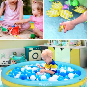 AKASO Kiddie Pools, 59'' x 13'', Inflatable Swimming Pools for Boys, Girls, Toddlers, Easy Set Up Inflatable Baby Ball Pit Pool for Ages 2+, Garden, Backyard, Outdoor Summer Water Party