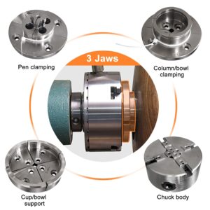 Wood Lathe Chuck Set 1" x 8 tpi， 4 inch 4 jaw self-Centering Woodturning Chuck for Lathe