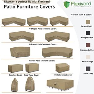 Flexiyard Heavy Duty Outdoor Sectional Sofa Cover, 85“ x 85" V-Shaped 5-Seater Waterproof 600D Patio Sectional Couch Cover, Outside Lawn Patio Furniture Cover (Midnight Black, V-Shaped-85 x85)