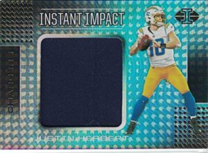 2020 panini illusions instant impact justin herbert rookie game worn jersey patch card