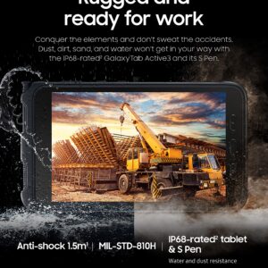 Samsung Galaxy Tab Active3 Enterprise Edition 8” Rugged Multi Purpose Tablet |128GB & WiFi | Biometric Security (SM-T570NZKEN20), Black