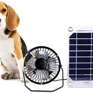 Solar Ventilator 5W 6inch USB Solar Panel Powered Fan for Camping Caravan Yacht Greenhouse Dog House Chicken House Ventilator