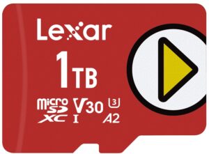 lexar 1tb play micro sd card, uhs-i, c10, u3, v30, a2, full-hd video, up to 150mb/s, expanded storage for nintendo-switch, gaming devices, smartphones, tablets (lmsplay001t-bnnnu)