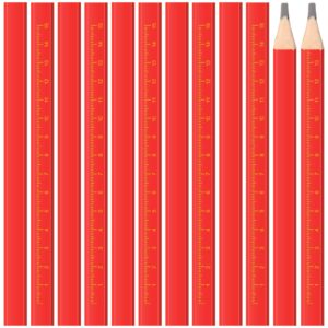 zonon 100 pieces carpenter pencils, octagonal red hard black carpenter pencils construction pencils for woodworking marking and concrete marking