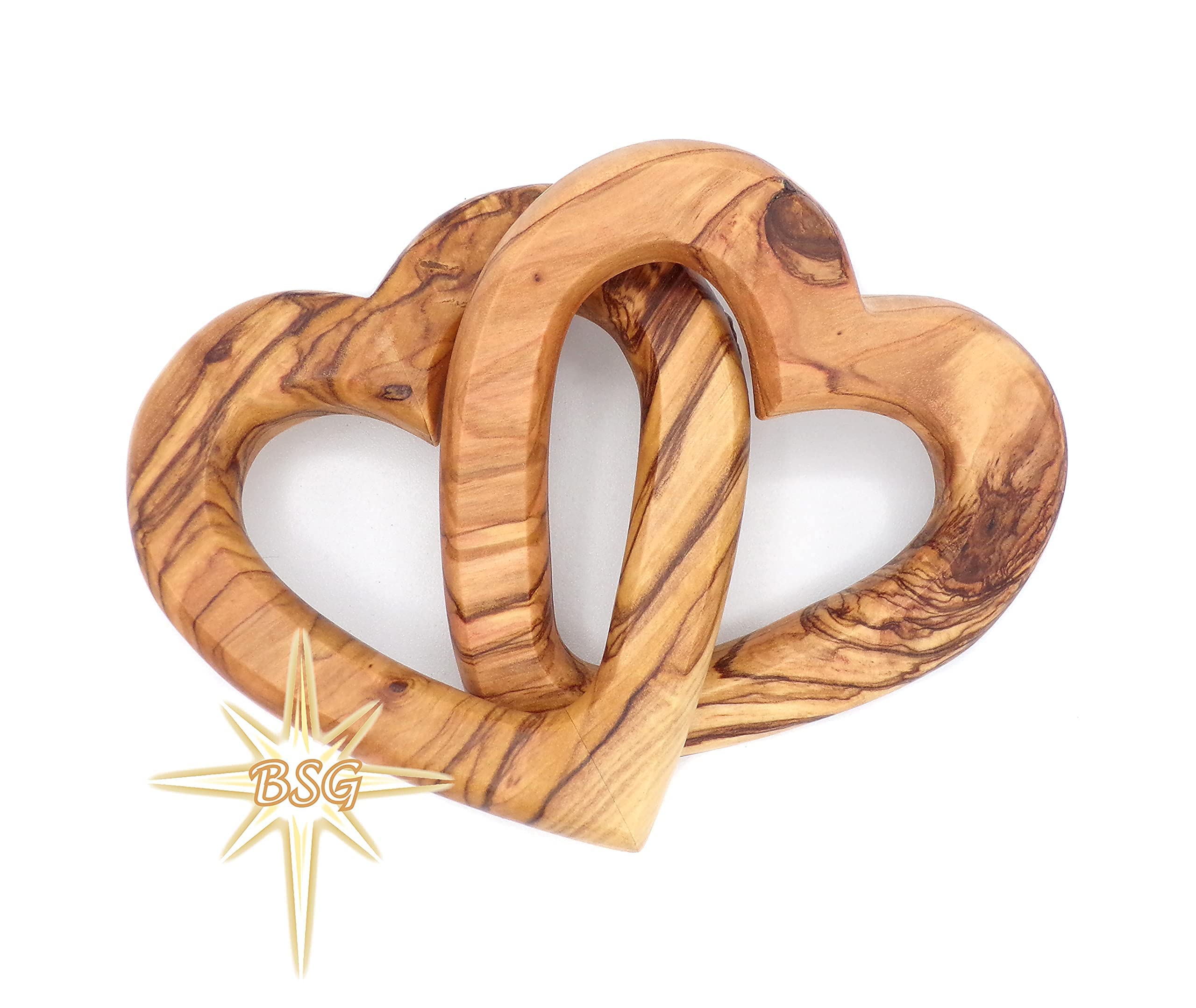 Customized Gifts, Olive Wood Hearts, Personalized Valentines Day Gift, Together Forever, Unique and Cute for Engagement, Wedding, Anniversary, interwind interlocking hearts for her, him, wife, husband