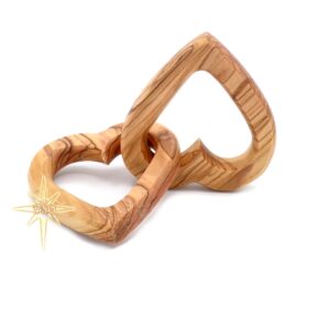 Customized Gifts, Olive Wood Hearts, Personalized Valentines Day Gift, Together Forever, Unique and Cute for Engagement, Wedding, Anniversary, interwind interlocking hearts for her, him, wife, husband