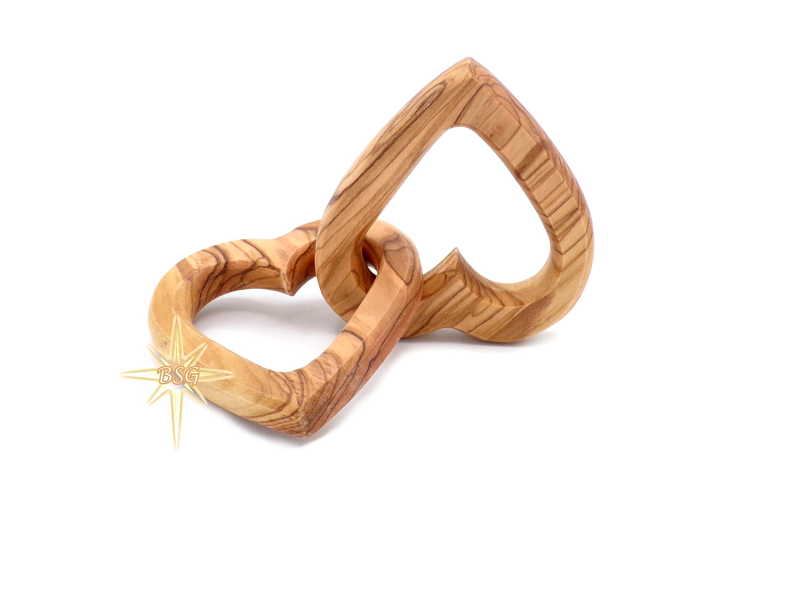 Customized Gifts, Olive Wood Hearts, Personalized Valentines Day Gift, Together Forever, Unique and Cute for Engagement, Wedding, Anniversary, interwind interlocking hearts for her, him, wife, husband