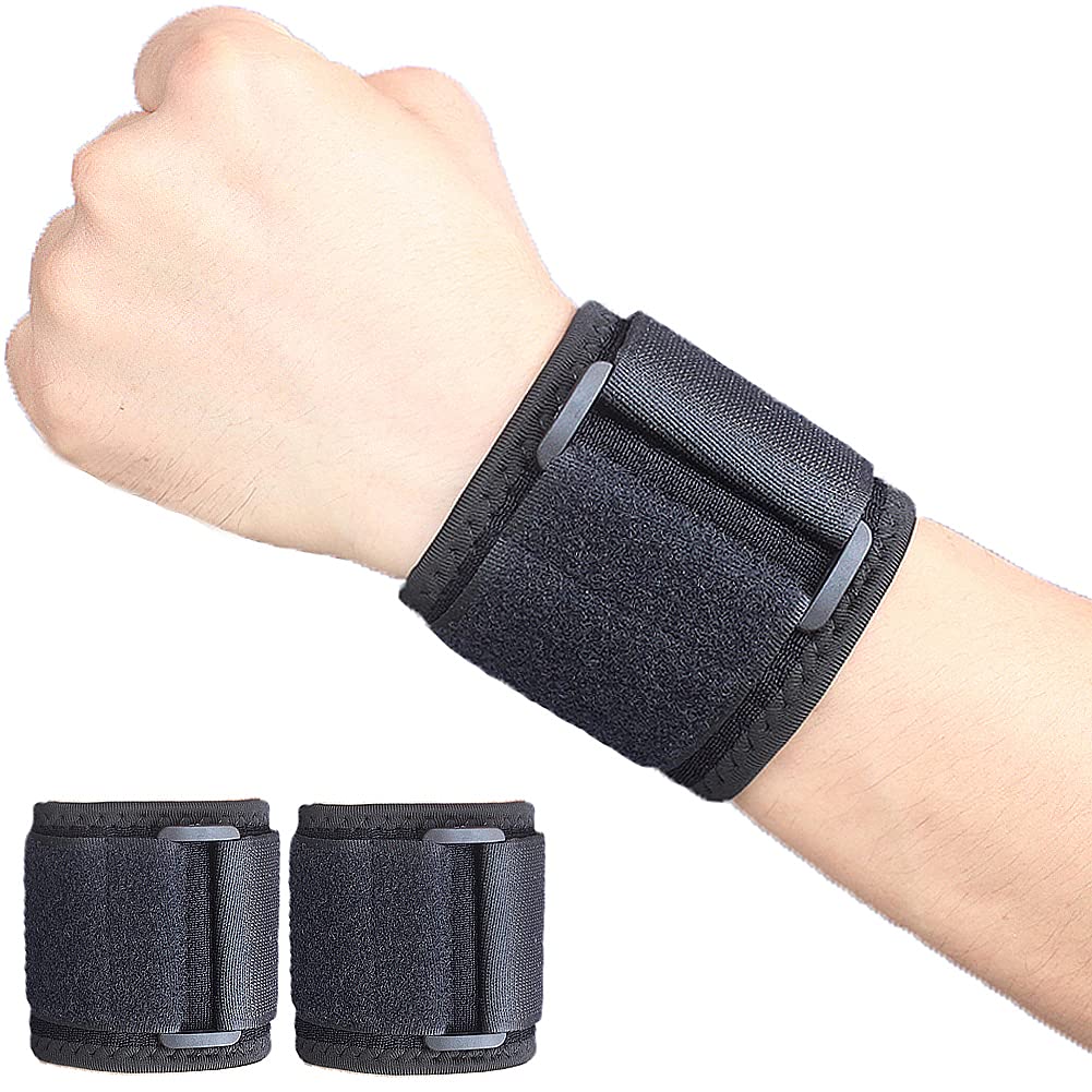 YUNYILAN 2 PCS Wrist Brace for Carpel Tunnel,Comfortable Wrist Band Provide Extra Wrist Support Help Sprained Sore,Arthritis,Tunnel Syndrome,Ganglion Cyst,Relief Wrist Compressio (Black)