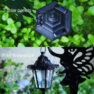 CHUANGFENG Metal Fairy Stake Solar Light Outdoor Decoration Garden Solar Fairy Stake Statues Decor with Solar Lanterns for Lawn Patio or Courtyard Decor 2 pcs