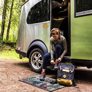 OCCdesign Durable Burlap Camper Rug Mat -Welcome to Our Camper The Friendship is Free Tree -Decorative Camp Doormat for Motorhomes,RV Camping -27.5X17 inches