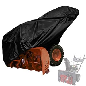 womaco snow blower cover heavy duty waterproof two stage snow thower cover snowblower protector shield for universal electric 2 stage snow machine (47" l x 33" w x 45" h, black)