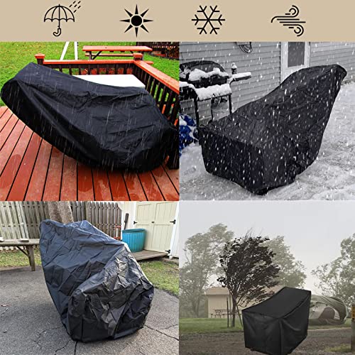 WOMACO Snow Blower Cover Heavy Duty Waterproof Two Stage Snow Thower Cover Snowblower Protector Shield for Universal Electric 2 Stage Snow Machine (47" L x 33" W x 45" H, Black)