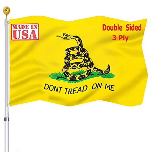 Dont Tread on Me Gadsden Double Sided Flag 3x5 Outdoor Heavy Duty Don't Tread Flags Banner with 2 Brass Grommets