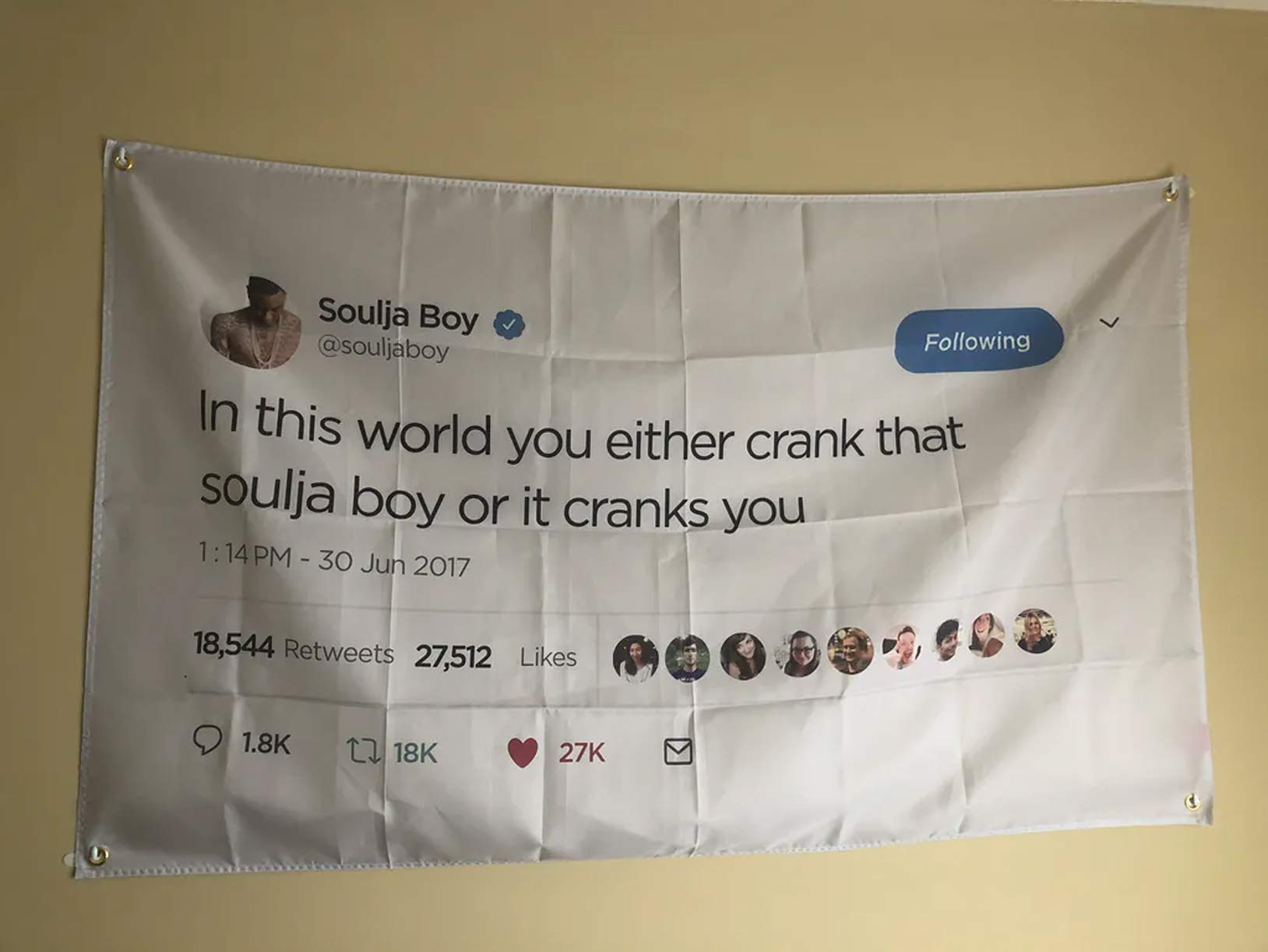 Probsin In This World You Either Crank That Soulja Boy Flag,3x5 Feet Banner,Funny Poster UV Resistance Fading & Durable Man Cave Wall Flag with Brass Grommets for College Dorm Room Decor