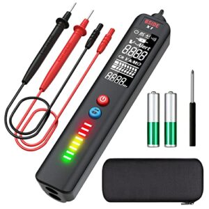 bside voltage tester, ebtn lcd 3-line display voltage detector, non-contact with adjustable sensitivity, dual range ac voltage sensor pen live wire check breakpoint locate with protect case