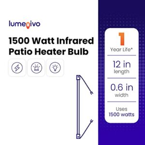 lumenivo 1500 Watt Infrared Patio Heater Bulb Replacement for Firesense Electric Patio Heater Compatible Infrared Bulb Heater as Firesense Replacement Parts