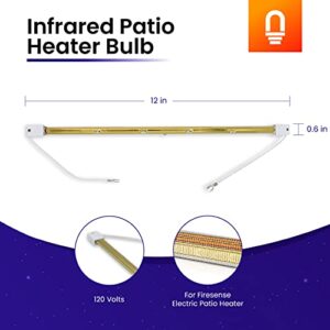 lumenivo 1500 Watt Infrared Patio Heater Bulb Replacement for Firesense Electric Patio Heater Compatible Infrared Bulb Heater as Firesense Replacement Parts
