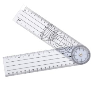 win tape clear plastic goniometer can rotate 360 degree 7'' arms, quick angle protractor measuring tool