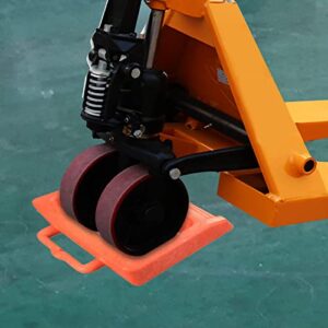 ROBLOCK Pallet Jack Chock Heavy Duty Wheel Chock, Pallet Jack Stopper for Truck 14.2" Length x 11.2" Width x 2" Height (1 Pack, Orange)