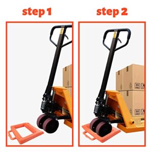 ROBLOCK Pallet Jack Chock Heavy Duty Wheel Chock, Pallet Jack Stopper for Truck 14.2" Length x 11.2" Width x 2" Height (1 Pack, Orange)