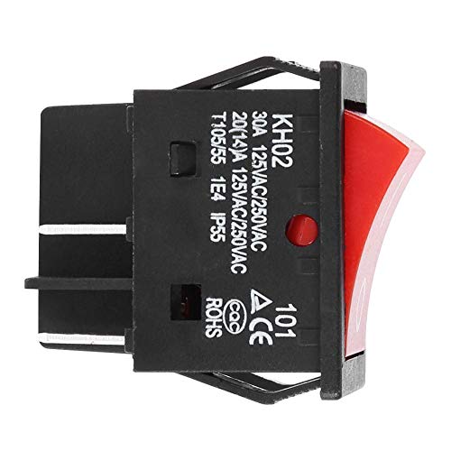 Rocker Switch,30A Welder Welding Machine 4-Pin Boat Type ON/Off Rocker Switch 120VAC/250VAC Easy to Control The On-Off of Electric Equipment (1pcs)