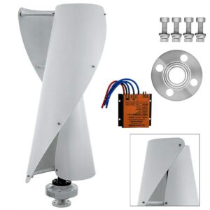 DNYSYSJ 400W Vertical Wind Power Turbine Generator 2 Ring Blades Wind Turbine with Charge Controller 12V DC