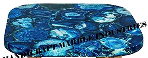 24" Inch Agate Square Table, Natural Agate Table, Square Coffee Table, Blue Agate Table, Square Agate Stone Table