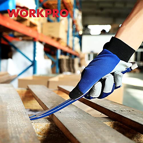 WORKPRO 2-Piece Nail Puller Set, 12” Pry Bar, 8” Mini Crowbar, Cats Paw Nail Remover, Claw Bar, for Kitchen Remodel, Prying Apart Baseboard, Multi-sided Forged Steel Made