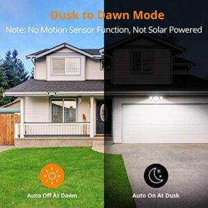 LEPOWER 4500LM LED Flood Light Outdoor Dusk to Dawn, 45W Security Lights Outdoor with 3 Adjustable Heads, IP65 Waterproof, 5000K, Photocell Flood Light Fixture for Garage, Patio,